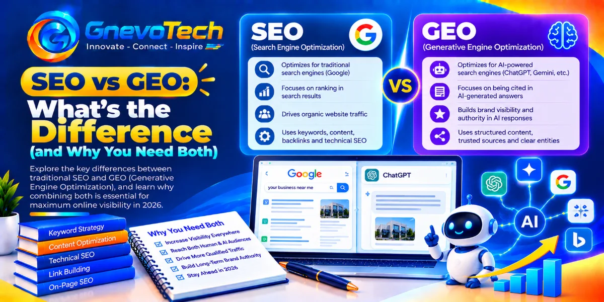 SEO vs GEO: What’s the Difference (and Why You Need Both)